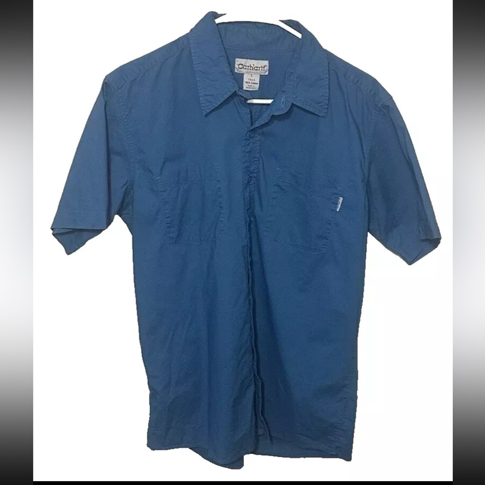 Carhartt Men’s Tall L 100% Cotton Button Down Short Sleeve Shirt with pocket